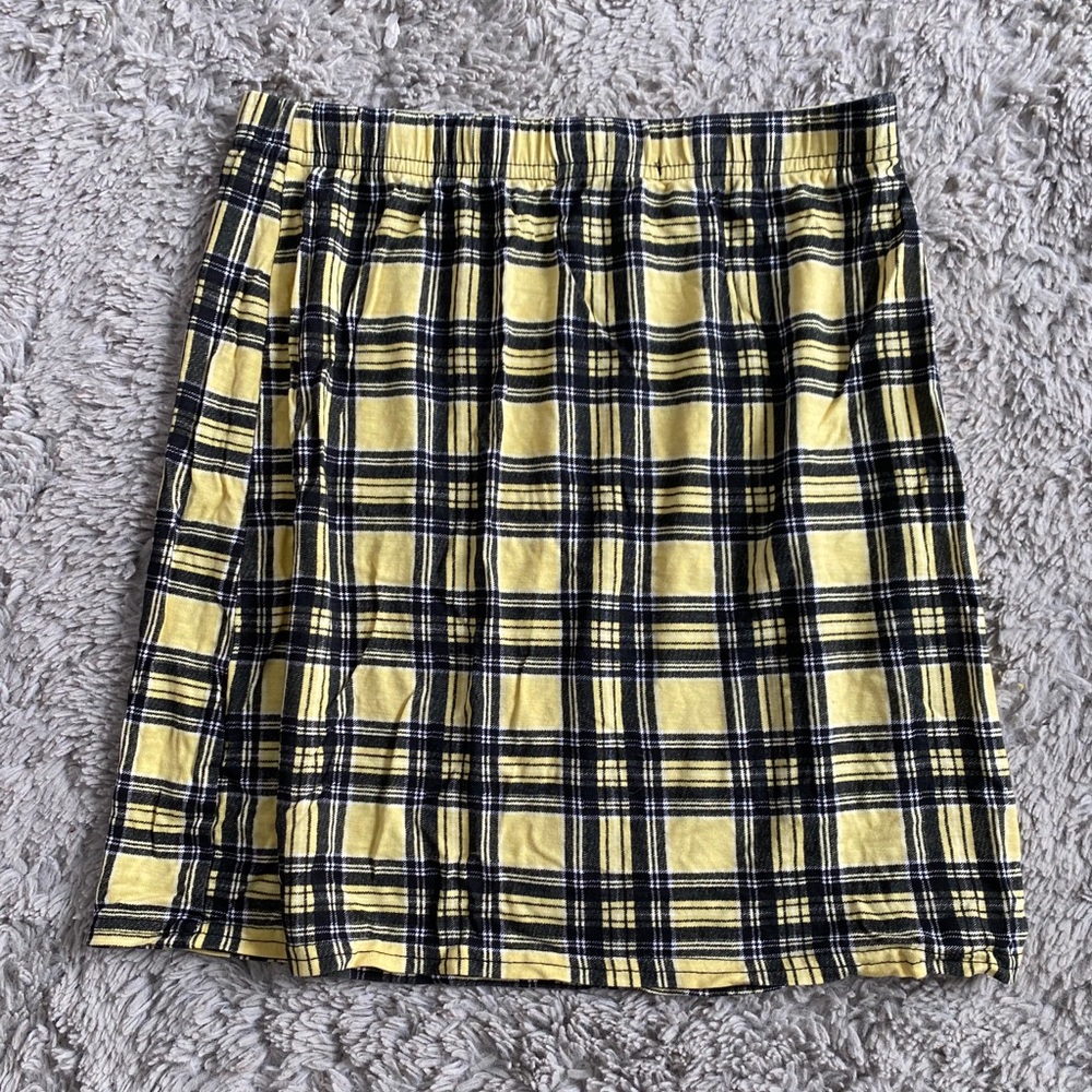 Yellow plaid skirt